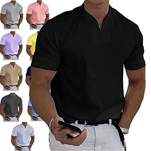 YYBC Gentlemans Business Short Sleeve Fitness T Shirt, 2022 Men Gentlemans Business Short Sleeve Fitness T Shirt, V-Neck Mens Business Casual Shirt, Slim-Fit-T-Shirts, Muskel-Fit-T-Shirt Cover