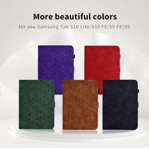 Étui pour Samsung Galaxy Tab S10 FE et S9 FE en cuir PU noir avec support multi-angle