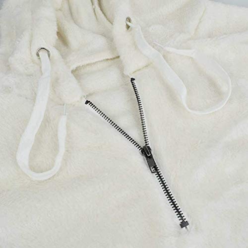 Womens Sweatshirt Fuzzy Casual Losse Fluwelen Trui Lange Mouw Teddy Fleece Hoodies Met Zakken Hoodie Trekkoord Truien - Afbeelding 4