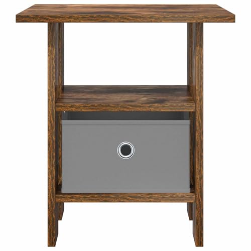 Table d'appoint moderne en chêne fumé avec tiroir de rangement chic