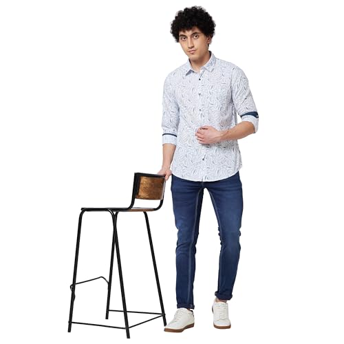 Image of Spykar Men's Regular Fit N /A Full Sleeve Printed Casual Shirts