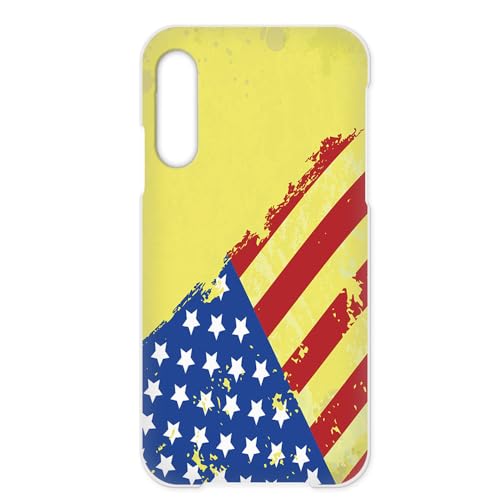 らくらくスマートフォン lite MR01 用 ドコモらくらくスマートフォンLiteケース スマホケース ケータイカバー 星条旗 ビンテージ風 アメリカ イエロー h164a06