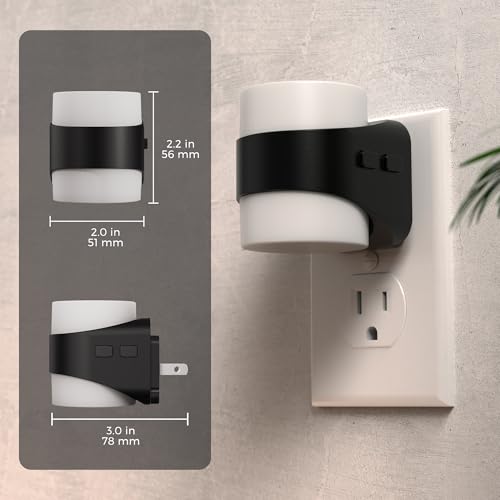 Image of L LOHAS LED Colored Night Lights Plug into Wall, 3 Brightness Level, 1W Low Power Nightlight with Auto On /Off Sensor, Ideal for Living Room, Bathroom, Bedroom, Kids Room, 2 Pack