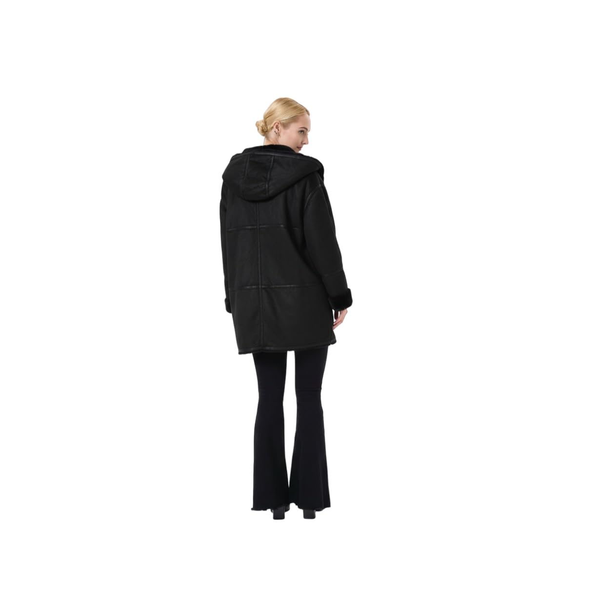 warmer Veloursmantel Damen mit fester Kapuze | Warmer Damen Wintermantel mit fester Kapuze, kuscheliges Innenfutter, windabweisend, eleganter Schnitt für den Alltag