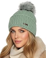 Baesics Strickmütze Mint mit Bommel Classic für Damen & Herren – warme Unisex Wintermütze mit Fleecefutter & Kunstfell Pompon One Size – Beanie Stil