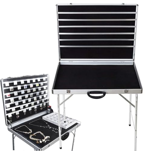 ToayNia Valise de Bijoux – Étui étanche en alliage d'aluminium pour colliers et boucles d'oreilles, support supérieur pliable, 70 × 50 mm