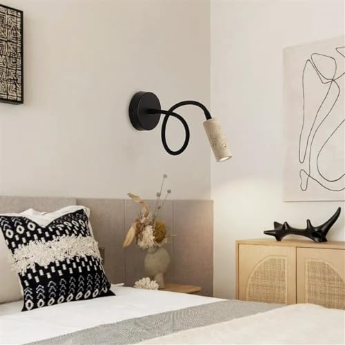 Style Natural Stone Wall Lamp, Bedroom Bedside Reading Lighting Fixtures