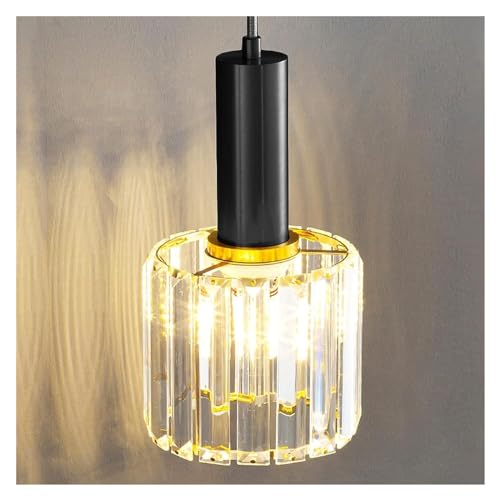 Lámpara de isla con luces de cristal negro para renovar el comedor 5
