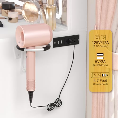 image for DWVO Makeup Vanity with Large Mirror and LED Lights, Vanity Desk Set w