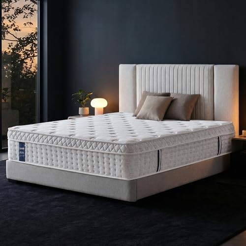 Image of Queen Size Mattress 14 Inch Hybrid Mattress in a Box, Memory Foam & Pocket Spring, Medium Plush, Cooling Breathable Silver Thread, Pressure Relief, Motion Isolation, 365-Night Trial