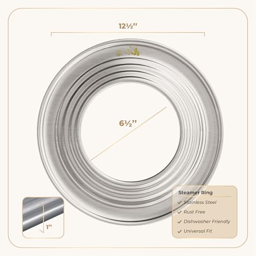 image for Prime Home Direct Stainless Steel Steamer Ring | Fits 7 to 12-Inch Bam