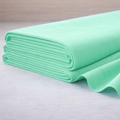 Image of Soimoi Blue Solid 60 * 60's Cotton Cambric Fabric by 2 Yards, 56 Inch Wide Light Weight Material Suitable for Kurtis, Blouses, Kids Clothing, Tunics, Dresses and Summer Apparel