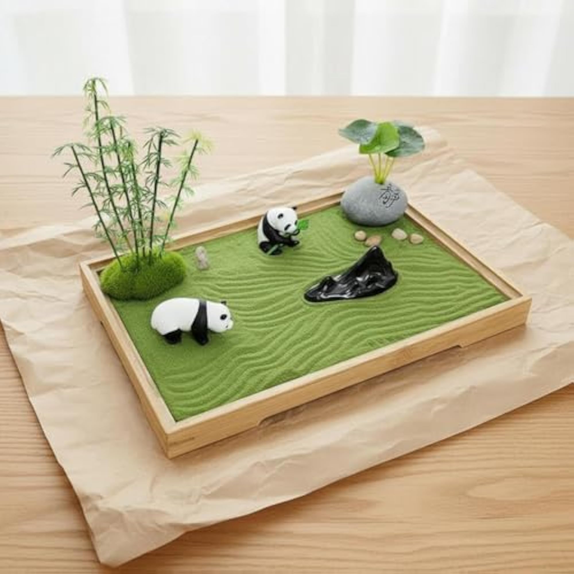Compact Panda Sand Tray Decor Tabletop Decoration