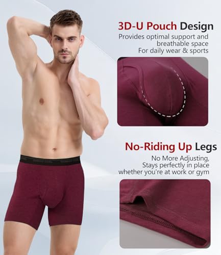 Image of BAMBOO COOL Men's Underwear Boxer Briefs Ultra Breathable Stretch No Riding Up with Fly Multipack
