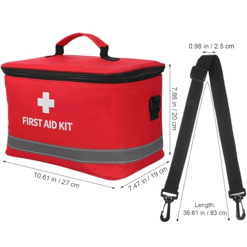 Image of DOITOOL Portable First Aid Bag Empty Medical Storage Bag Red Shoulder Medicine Pouch First Aid Organizer for Camping Hiking Home Car Outdoor Travel