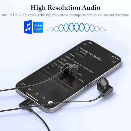 Image of APETOO USB C Headphones with Mic Volume Control for iPhone 17 16 15 Pro Max | 90 Right Angle USB C Wired Earbuds, HiFi Stereo Type C Earphones for Samsung S25 /S26 /S24 /S23 /S22 iPad Pixel 10 9 8 7