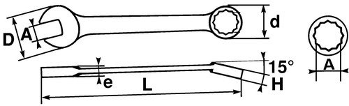 SAM Outillage 50-C - Chiave mista a cricchetto 18