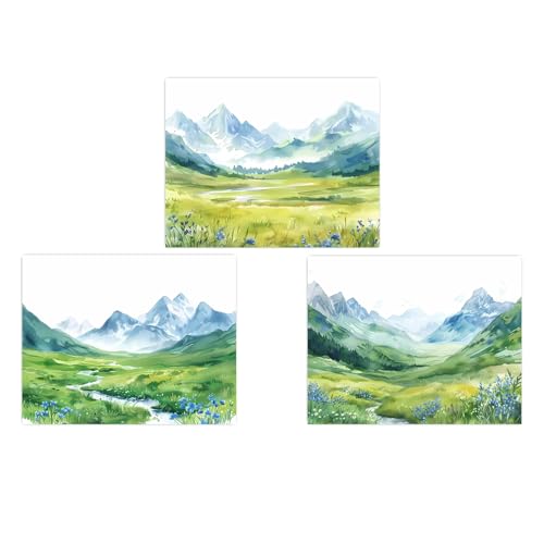 Tableau paysager montagne et vallée nordique toile 40x50cm