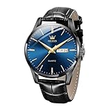 Raitown Orologio da uomo, cinturino in pelle, design ultraleggero, stile classico, resistente all'acqua, movimento al quarzo, disponibile in nero, blu e bianco