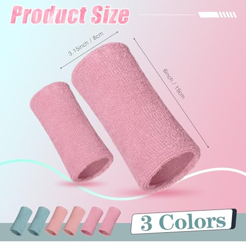 Image of WILLBOND 6 Inch Wrist Sweat Bands for Men Women Tennis Elastic Athletic Long Sweatband Wrist Absorbent for Basketball Tennis Running Outdoor Activity