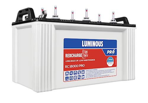 Luminous Red Charge RC 16000 PRO 135Ah Short Tubular Battery With 48 Months Warranty For Rs. 9357 @ 39 %