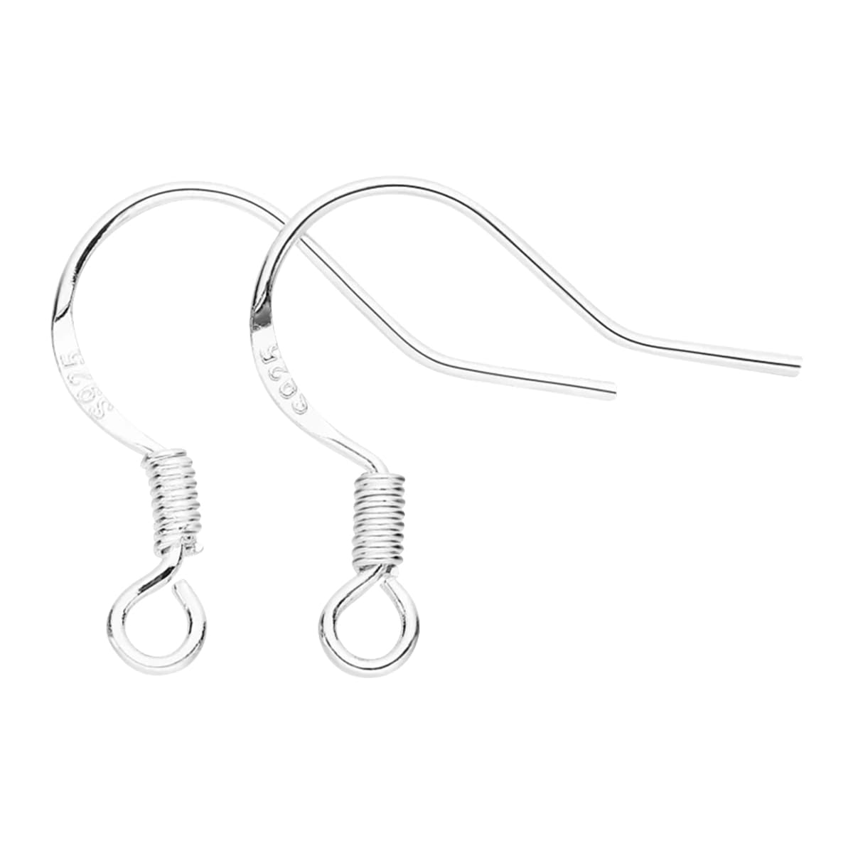 LKXHarleya 100pcs/lot Carven 925 Earring Hooks, Copper Ear Wires, Fish Hook Earring for DIY Jewelry Earring Making Supplies Accessory, Silver01
