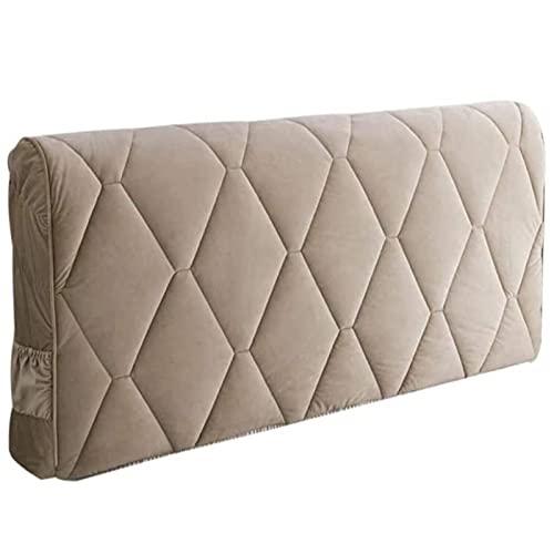 Kopfteilbezug 160/180/200, Bett Kopfteil Bezug Bettkopfteil Hussen Bettkopfteil Husse/Bezug/überzug Abdeckungen Für Schlafzimmer Elastischer Samt Material Verdicken,Brown-180cm Cover