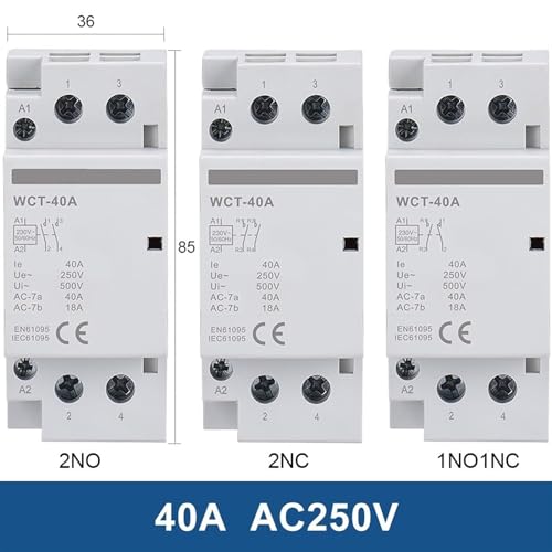 Contactor de CA doméstico WCT 25A 63A disyuntor riel DIN 2NO 2NC 3