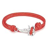 DTTVY Ocean style Hammerhead Sharks Bracelet Men Women 550 Paracord Camping Parachute Cord Ocean Lovers Jewelry Friendship GIft (Metal Color: Red)