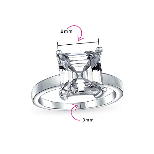 Bling Jewelry Timeless Classic Personalized Simple AAA CZ Square Princess Cut Solitaire Promise Engagement Ring for Women With .925 Sterling Silver Cubic Zirconia Pave Side Stone Band4