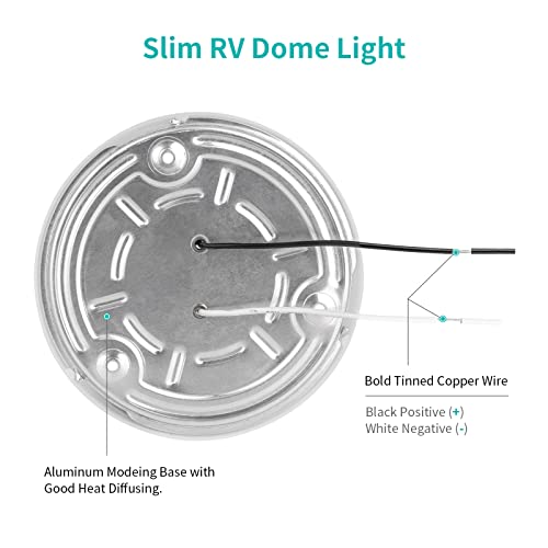 Image of RVZONE 2 Pack RV LED Ceiling Puck Light RV Boat Interior Light DC 12V Surface Mount Ceiling Dome Light, 4.5W Panel Downlight for Camper Van Travel Trailer Motorhome(Cool White)
