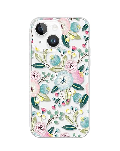 Coque iPhone 14 antichoc militaire à fleurs dorées - 7