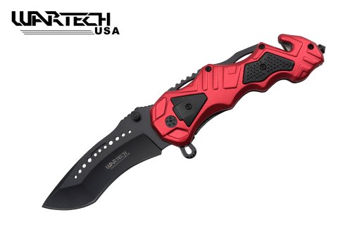 Wartech YC-S-7006-RD Spring Assisted Rescue Knife