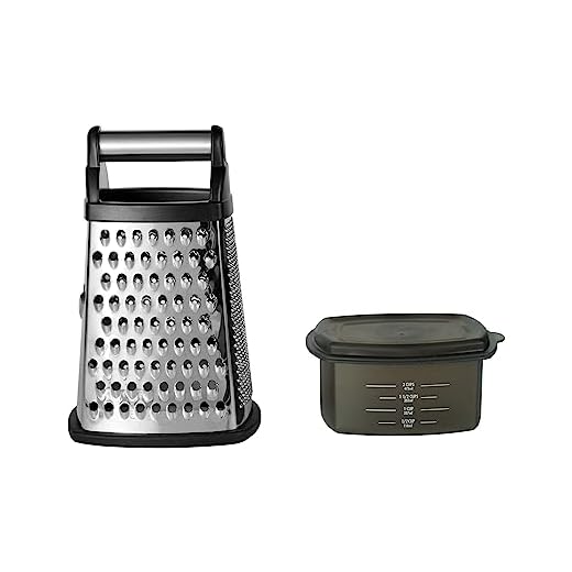 KitchenAid Ralador de caixa Gourmet, de aço inoxidável, 4 lados, com recipiente de armazenamento removível, pequeno, preto