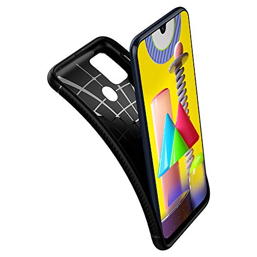 Image of Spigen Rugged Armor | Samsung Galaxy M31 Case [Air Cushion Protection] [Flexible] Galaxy M31 Back Cover | TPU - Matte Black