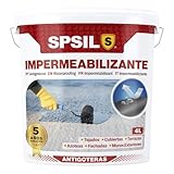 SPSIL Pintura Impermeabilizante Transparente 4L-Sellador Antifiltraciones y Antihumedad para Tejados, Terrazas, Cubiertas y Fachadas-Secado Rápido 1-2 h-rotección hasta 5 Años