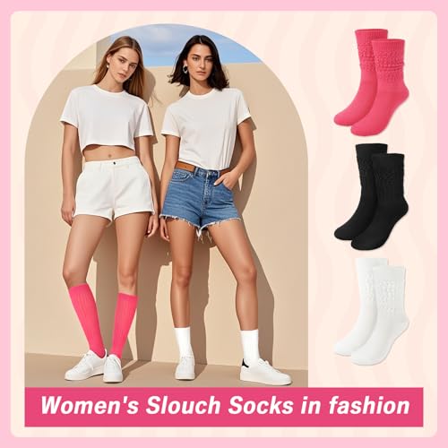 YOYOU Neon Socks for Women 80s 90s, Scrunch Socks Leg Warmers Extra Long Knee High Sock Neon Outfits2