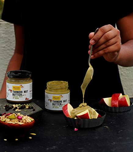 Native Tongue | Thandai Nut Butter | with 100% Natural Cashews, Pishori Pista, Mamra Badam | No Added Preservatives | No Artificial Colour | Vegan | Dairy Free | Jain | 200 GMS