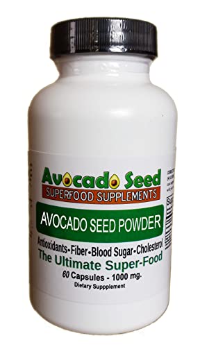 Avocado Seed Powder Capsules [60 Count] #1 Prebiotic Fiber + Antioxidant Supplement, Raw Food, Digestive Health - The Ultimate Sustainable Superfood #TOP29