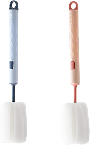 Esponja de botella con asa, cepillo suave para botellas, depurador de botellas para tazas, tazas de café, vasos, botella de vino, botella de bebé,