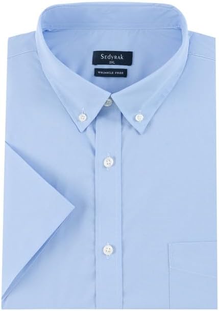 Mens Big and Tall Short Sleeve Wrinkle Free Dress Shirt Button Down Business Casual Shirt