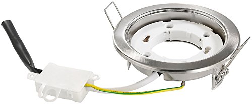 Preisvergleich Produktbild Luminea Funksockel: Einbaufassung GX53, Nickel gebürstet, ohne Leuchtmittel (Einbauspot-Fassung)