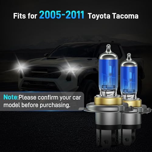 Image of XFLHEHD Fits for 2005 2006 2007 2008 2009 2010 2011 Toyota Tacoma Halogen Headlight Bulbs Combo, Ultra Bright 5000K White High Low Beam Headlight Bulbs, 2 Pack