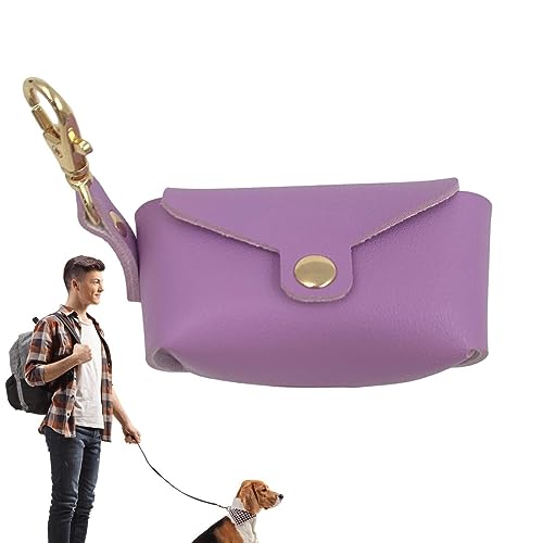 Holdes - Dispensador de de Caca para Perro | Dispensador portátil de Bolsas de Basura de Piel sintética con mosquetón, dispensador de portabolsas para excrementos de Perro para Carreras, Viajes