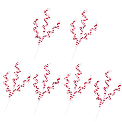 Shurhome 6Pieces Brightly Colored Christmas Bells Inserts Festival Bells Stems in Candy Colored for Christmas Tree Embellishment