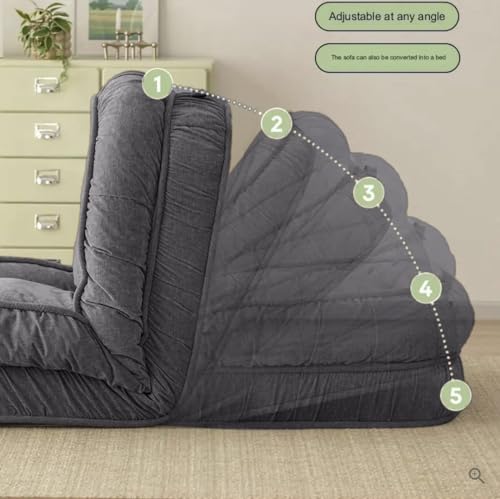 Image of 1 Seater Luxurious Human Dog Bed for People and Adults|Cotton Recliner Lounge Style Soft Human Dog Sofa with Plush Cushioning for Reading and Relaxation (Velvet, Smoke Grey)