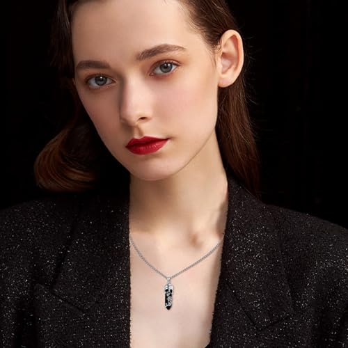Image of S925 Sterling Silver Skull Pendant Necklace Heart Crystal Birthstone Skull Necklace Gothic Jewlery Gifts