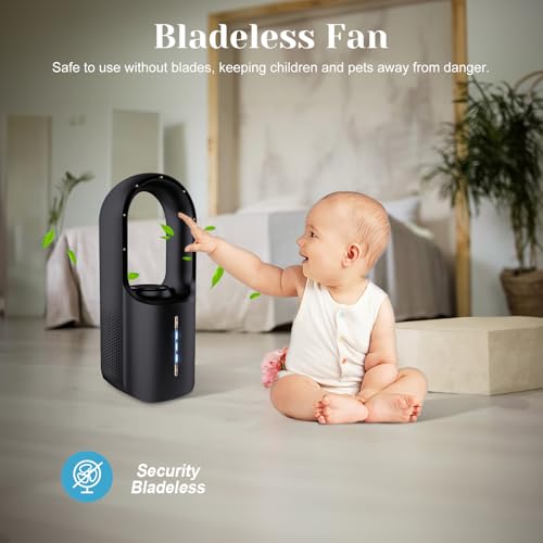 Sismel Desk Fan Bladeless,Desk Fans Small Quiet 11.8 Inch Small Fan,Personal Fan,Cooling Fan With 3 Wind Speed, Led Light,Desk Fan Small Quiet,Aromatherapy Fan,Table Fan For Home thumb #5