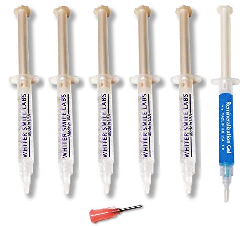 5 XL 38% High Intensity Teeth Whitening Gel Syringes - USA Dental Lab Direct - Sensitivity Free Carbamide Peroxide Tooth Bleaching Gel w/ Remineralization Gel