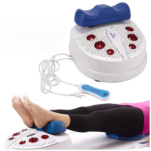 Masajeador de pies, máquina de fitness Blood Chi, masajeador de pies oscilante con control por cable, masaje para vitalidad, ejercicio aeróbico, Leg Shake Master con reposapiés acolchado. Blue